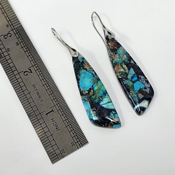 Silver & Blue Jasper Boho Earrings - Picture 3 of 4